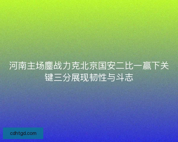 河南主场鏖战力克北京国安二比一赢下关键三分展现韧性与斗志