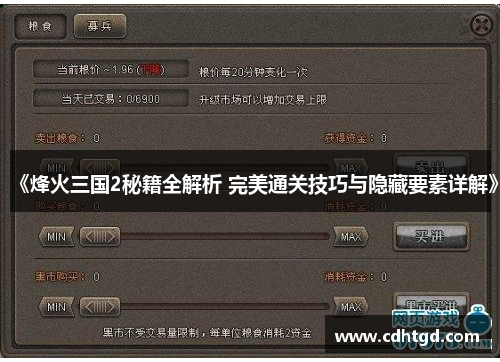 《烽火三国2秘籍全解析 完美通关技巧与隐藏要素详解》